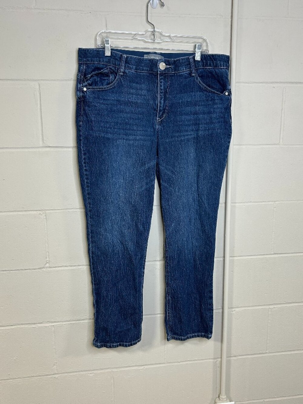 Wit Wisdom Jeans Womens 16 Petite Gemma Pull On Mid Rise Roll Cuff Girlfriend